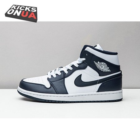 Jordan 1 Mid White Metallic Gold Obsidian 554724-174 Size 36-47.5