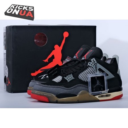 Off-White X Air Jordan 4 Bred CV9388-001 Size 40-47.5